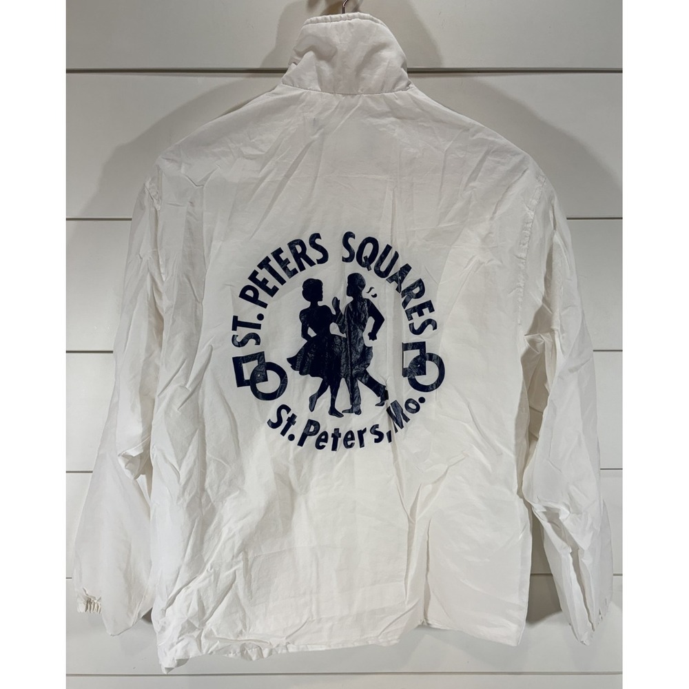 Vintage Dunbrooke St. Peters MO Squares "Dot" Jacket Womens M White Lightweight